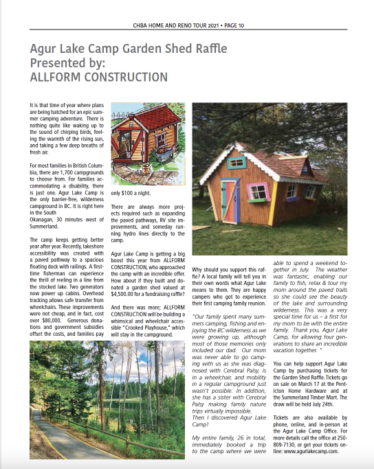 Details of custom built garden shed, Agur Lake Camp, Penticton Home Hardware.