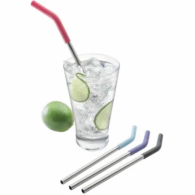 Reusable straws and water bottles at Penticton Home Hardware.
