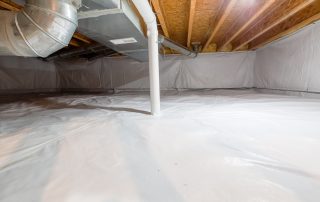 An image of an insulated crawl space