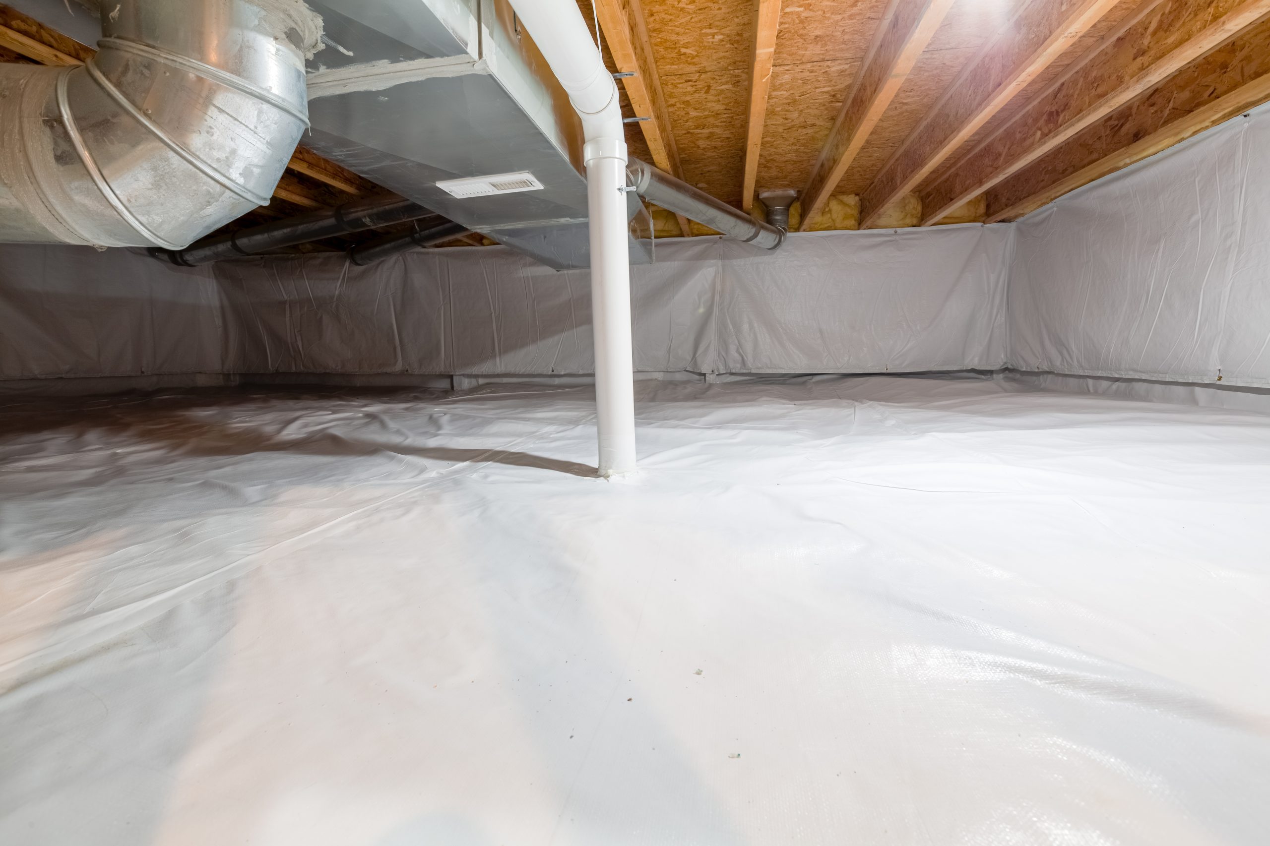 An image of an insulated crawl space